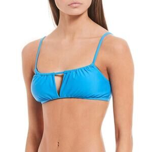 GB Swim Top Blue Bandeau Beach Keyhole Bralette Summer Beach Resortwear L